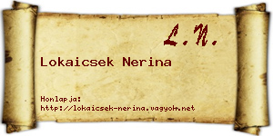 Lokaicsek Nerina névjegykártya