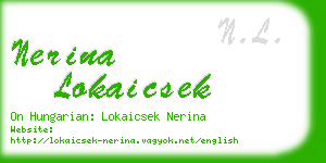 nerina lokaicsek business card